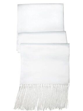 Men's White Satin Tuxedo Scarf